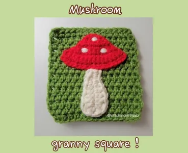 Mushroom Granny Square Crochet Pattern