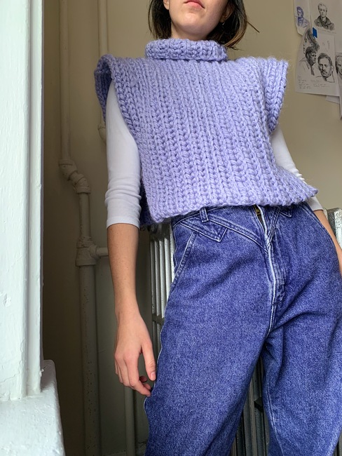 Crochet Cropped Turtleneck