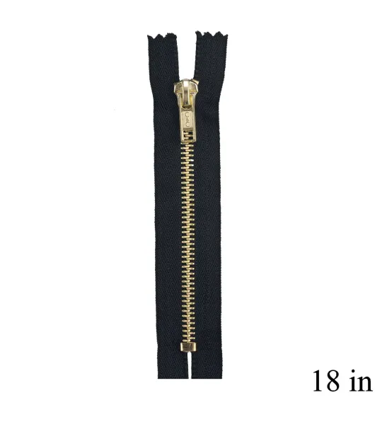 Brass Separating Zipper 18in Navy