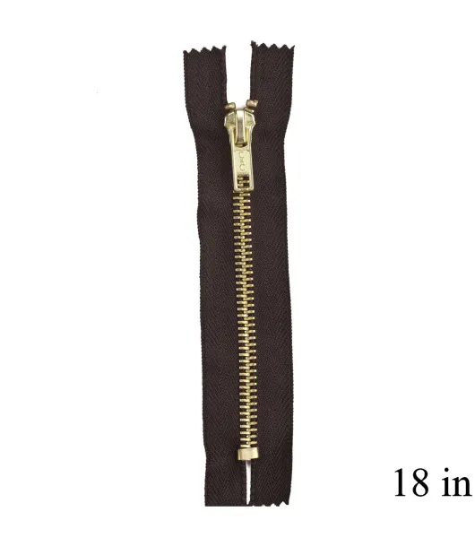 Brass Separating Zipper 18in Beige