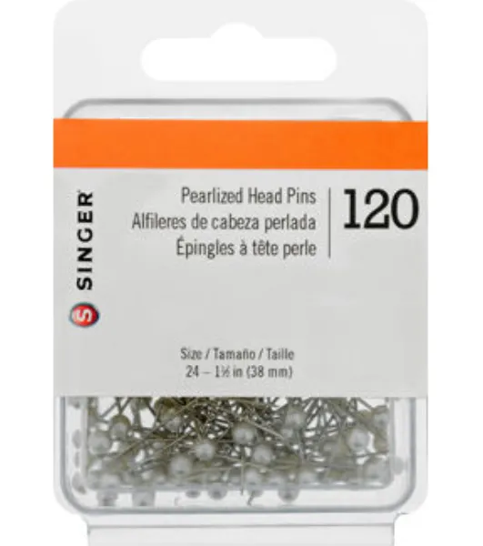 SINGER Pearlized Head Straight Pins Size 24 120ct by Singer