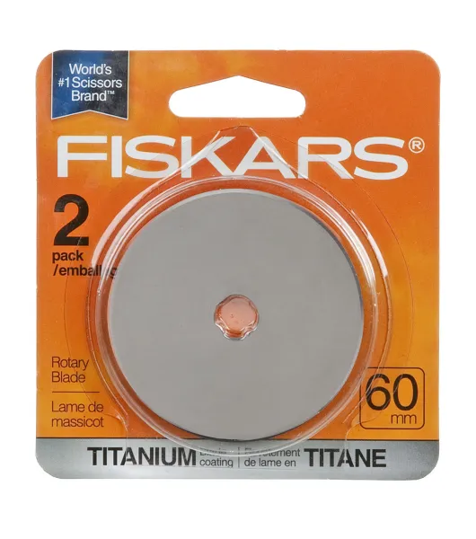 Fiskars 60mm Rotary Cutter for Fabric - Titanium Rotary Cutter