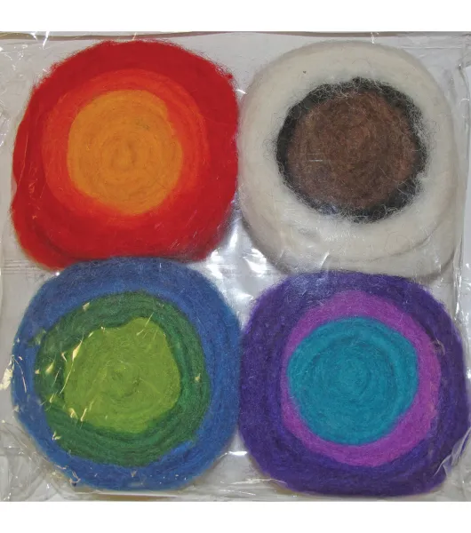 Feltworks Multicolor Needle Felting Wool Roving Rolls by Dimensions