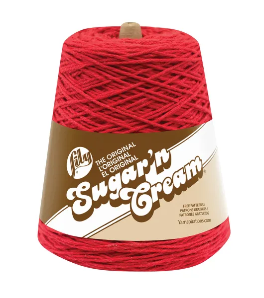 Sugar and Cream Cotton Yarn in Country Red Color, Original Size, Country  Red Cotton Yarn 