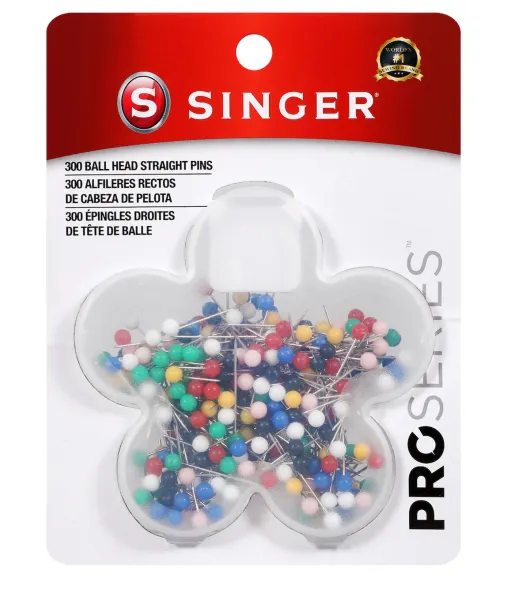 SINGER ProSeries Ball Head Straight Pins in Flower Case Size 17