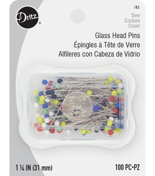 Dritz 1-3/8” Extra-Fine Glass Head Pins, 250 pc, White by Dritz | Joann x  Ribblr