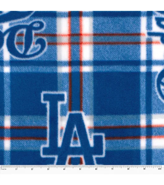 Los Angeles Dodgers Cotton Fabric Mascot Logo - 2 Yrds