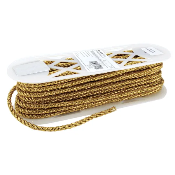 Simplicity Large Metallic Twisted Cord Trim 0.25'' Gold by