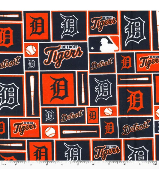  Fabric Traditions MLB Flannel Detroit Tigers Fabric