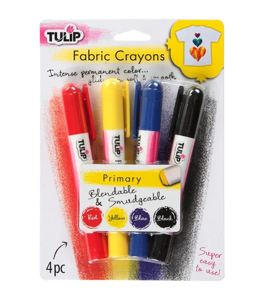 Tulip Fabric Color Crayons 4 Pkg Primary by Tulip