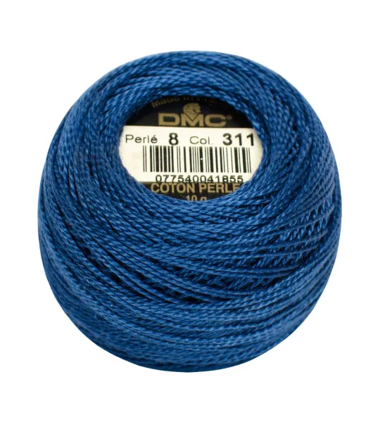 DMC Pearl / Perle Cotton Thread Balls Size 8 Dark Navy Blue 823