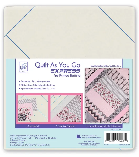 June Tailor Quilt As You Go Express Batting Sophisticated Strips by June  Tailor
