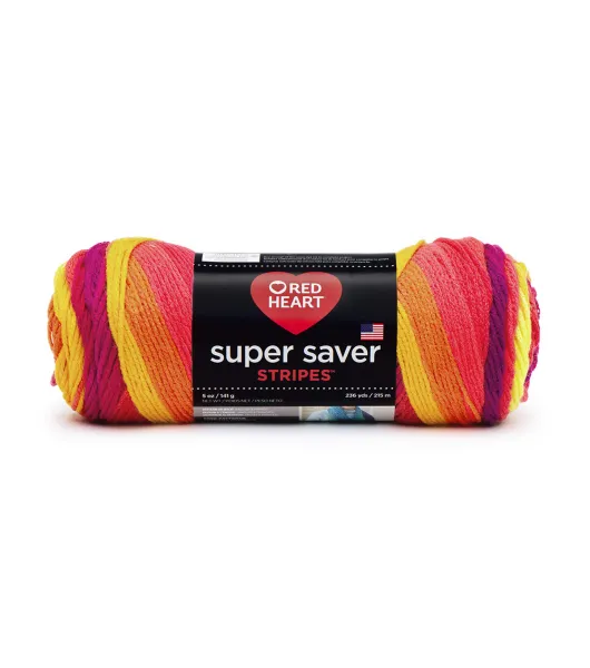 Red Heart Super Saver Yarn - Parrot Stripe