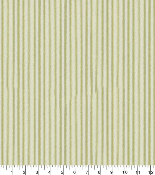 Beige and Green Stripe Ticking Fabrics