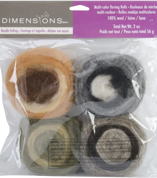 Dimensions Multi-colour Roving Wool Rolls