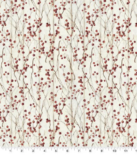 Springs Creative Winter Berries Christmas Cotton Fabric by Springs Creative