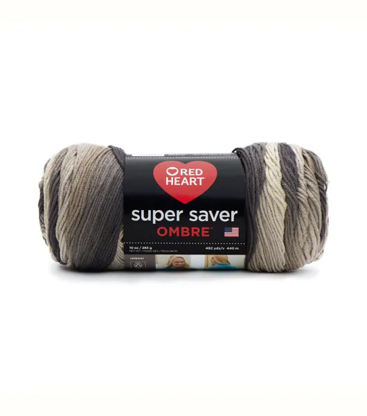 Red Heart Super Saver Ombre Yarn, Anthracite