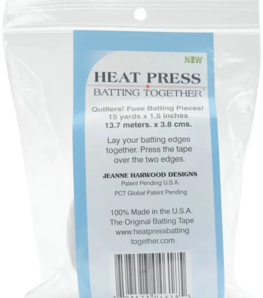 Heat Press Batting Together Fuse Batting Tape 1.5''x15 yds White by Joann