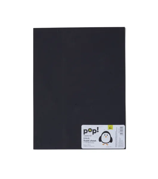 Darice Foam Sheet 9 inch x 12 inch 2mm-Black