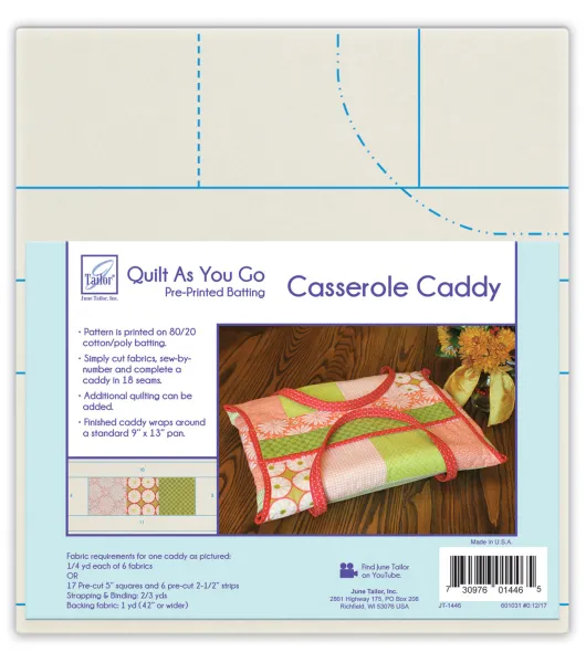 June Tailor Quilt As You Go Pre printed Batting for Casserole