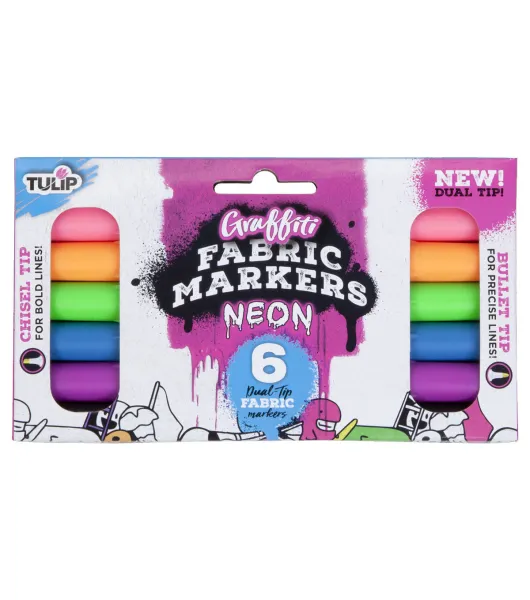 Tulip Graffiti Fabric Markers Neon by Tulip