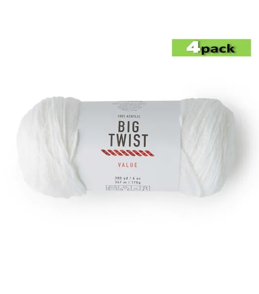 4pk Solid Gold Medium Weight Acrylic 380yd Value Yarn by Big Twist by Big  Twist | Joann x Ribblr