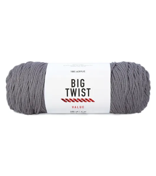 6oz Solid Medium Weight Acrylic 380yd Value Yarn by Big Twist by