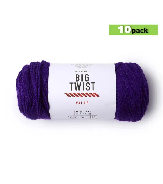 Big Twist Value Yarn Lilac Acrylic Worsted Weight Yarn Crochet and Knit  Craft Supplies 