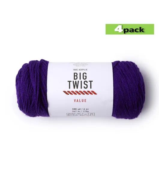 Brand New - Big Twist Value Yarn Sapphire Blue 100% Acrylic Worsted 6 oz