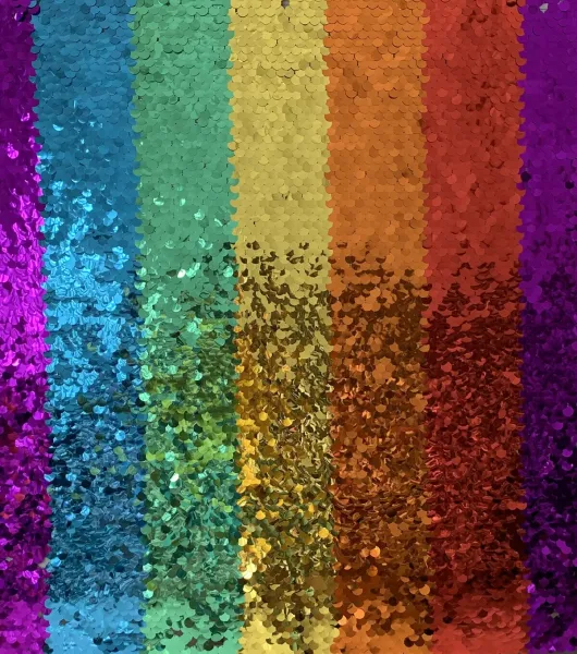 Glitterbug Sequin Fabric Rainbow Stripe