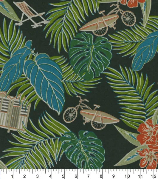 Tommy Bahama Outdoor Fabric Beach Scenes Charcoal by Tommy Bahama