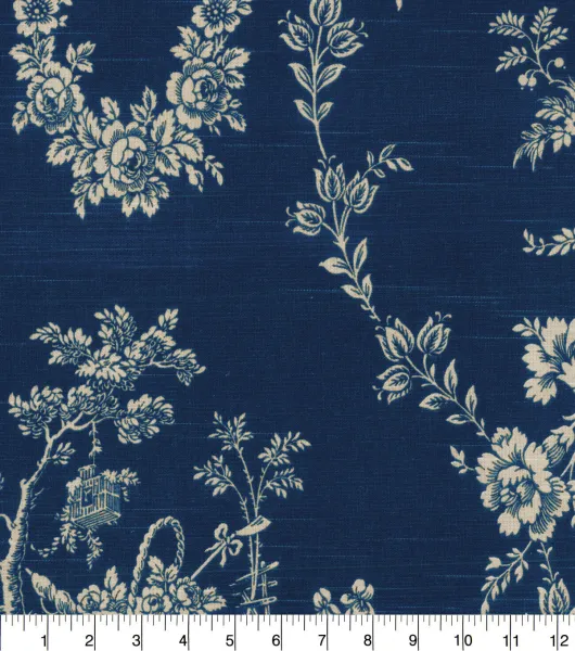 Home Decor Print Fabric-Waverly Rustic Toile Navy