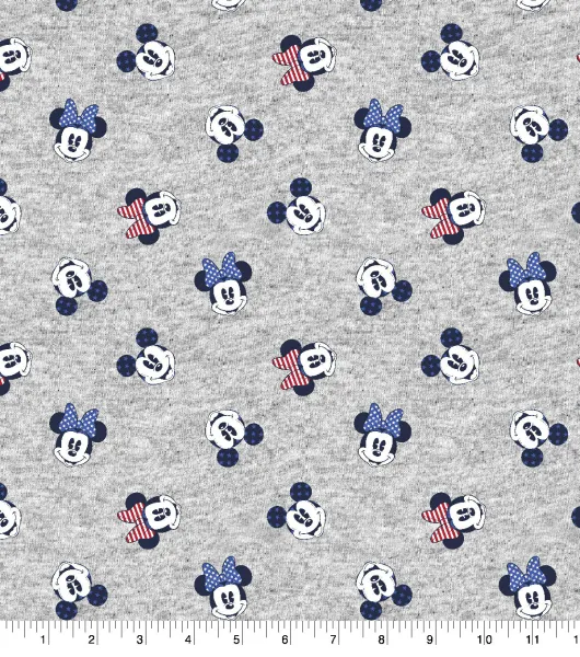 Disney Mickey & Minnie on Blue Christmas Cotton Fabric