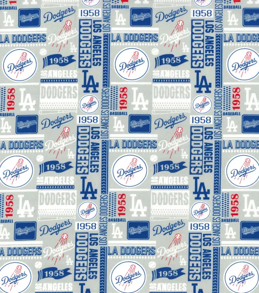 Los Angeles Dodgers Pink MLB Cotton Fabric - MLB Cotton Fabric By