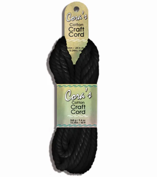 Twisted Macrame Cord 6 MM - Charcoal Black