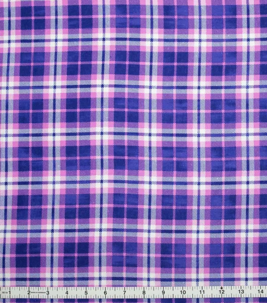 Pink & Purple Tartan Plaid Super Snuggle Flannel Fabric by Joann