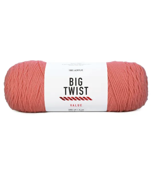 Big Twist 6oz Solid Medium Weight Acrylic 380yd Value Yarn - Cosmetic Pink - Big Twist Yarn - Yarn & Needlecrafts