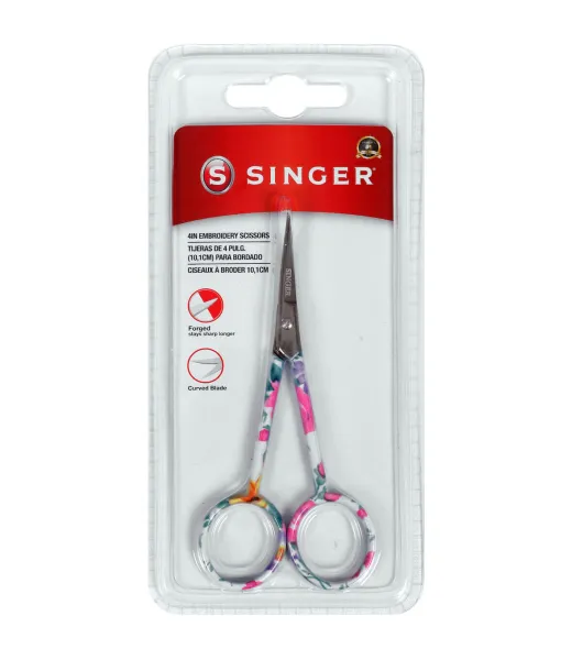 SINGER Forged 4” Embroidery Scissors with Curved Tip - Floral Printed  Handle by Singer | Joann x Ribblr