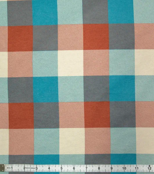 Fall Blue Rust Buffalo Check Super Snuggle Flannel Fabric by Joann