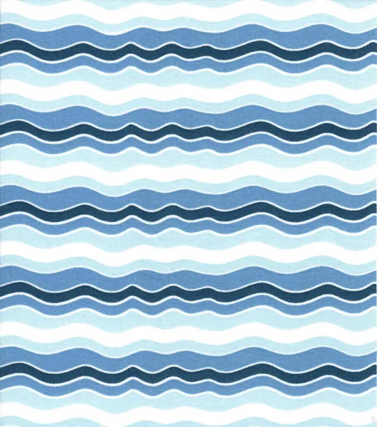 Sharks Waves Cotton Nursery Fabric