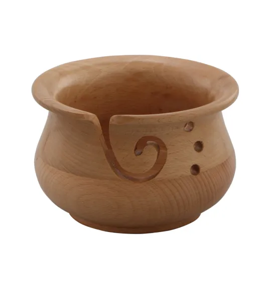 6” Sheesham Wood Yarn Bowl 6x3.50 by K+C by K+C