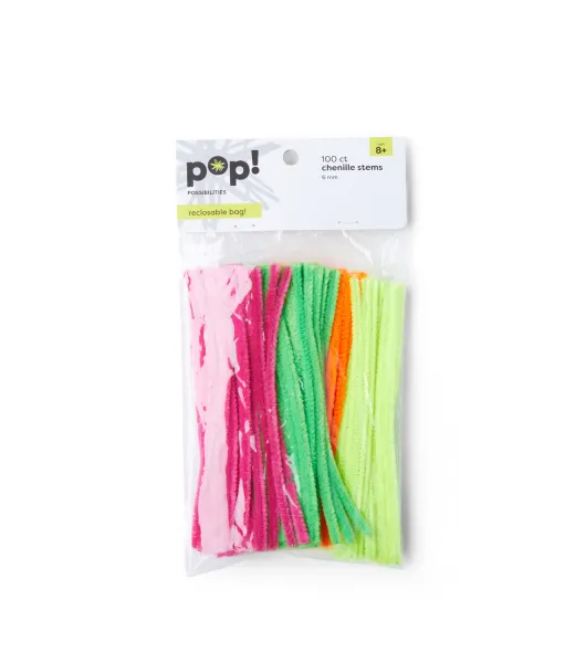 6mm Neon Chenille Stems 100ct by POP! by POP!
