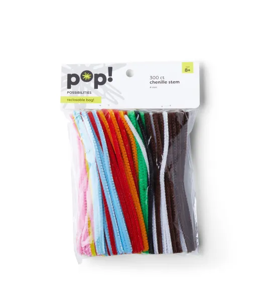 4mm Multicolor Chenille Stems 300ct by POP! by POP!