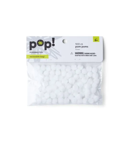 0.5 inch Yellow Tiny Craft Pom Poms 100 Pieces, Size: Large