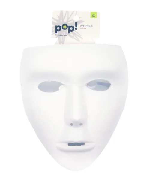 POP! Possibilities 6in Plastic Masquerade Mask - Matte White