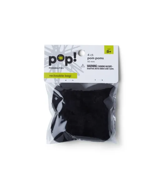 2” Black Pom Poms 4pk by POP! by POP!