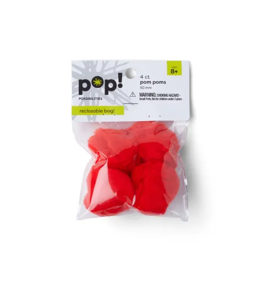 Simplicity Pom Pom Apparel Trim 0.75'' Red