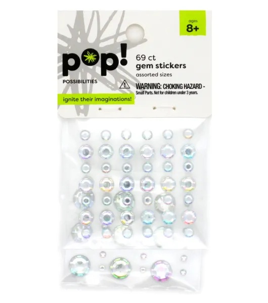 POP! Stick On Rhinestones Clear Rounds AB by POP!