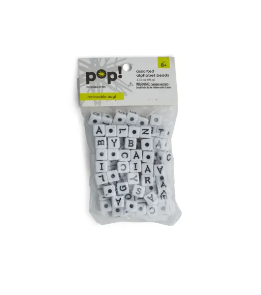 POP! Possibilities 10mm Round Translucent Glitter Beads - Alphabet by POP!