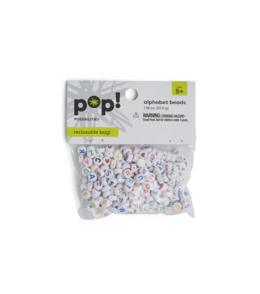 POP! Possibilities 10mm Round Translucent Glitter Beads - Alphabet